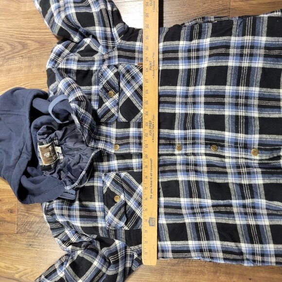 Legendary Whitetails Hooded Flannel Shirt Jacket Mens Medium Plaid Quilted - Picture 4 of 7